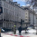 Article thumbnail: BEST QUALITY AVAILABLE Screen grab taken with permission from video posted on the social media site X, formerly Twitter of Greg Double of a general view of emergency services at the scene near Buckingham Palace, central London where an electric rickshaw caught fire. Firefighters from Lambeth Fire Station were called to reports of a fire on Buckingham Gate at 12.44pm and the road was closed. Issue date: Saturday March 30, 2024. PA Photo. See PA story FIRE Rickshaw. Photo credit should read: Greg Double/X/PA Wire NOTE TO EDITORS: This handout photo may only be used for editorial reporting purposes for the contemporaneous illustration of events, things or the people in the image or facts mentioned in the caption. Reuse of the picture may require further permission from the copyright holder.