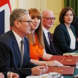 Article thumbnail: Britain's Prime Minister Keir Starmer, left, with Deputy Prime Minister Angela Rayner, second left, hosts his first Cabinet meeting at 10 Downing Street, London, Saturday July 6, 2024. following the General Election victory for the Labour Party. (Chris Eades/Pool via AP)