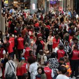 Article thumbnail: Employees of SNCF railway company speak to passengers waiting for their trains' departure at the Gare Montparnasse train station in Paris on July 26, 2024 as France's high-speed rail network was hit by malicious acts disrupting the transport system hours before the opening ceremony of the Paris 2024 Olympic Games. According to SNCF a massive attack on a large scale hit the TGV network and many routes will have to be cancelled. SNCF urged passengers to postpone their trips and stay away from train stations. (Photo by Thibaud MORITZ / AFP) (Photo by THIBAUD MORITZ/AFP via Getty Images)