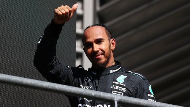 Article thumbnail: Hamilton claims another win after his victory at Silverstone three weeks ago (Photo: Getty)