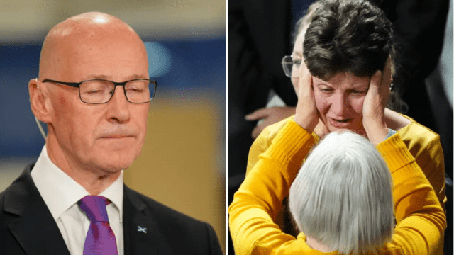 Article thumbnail: SNP leader John Swinney and former SNP MP Alison Thewliss, who lost the battle for Glasgow North (Photos: Andrew Milligan, PA / Jane Barlow, PA)