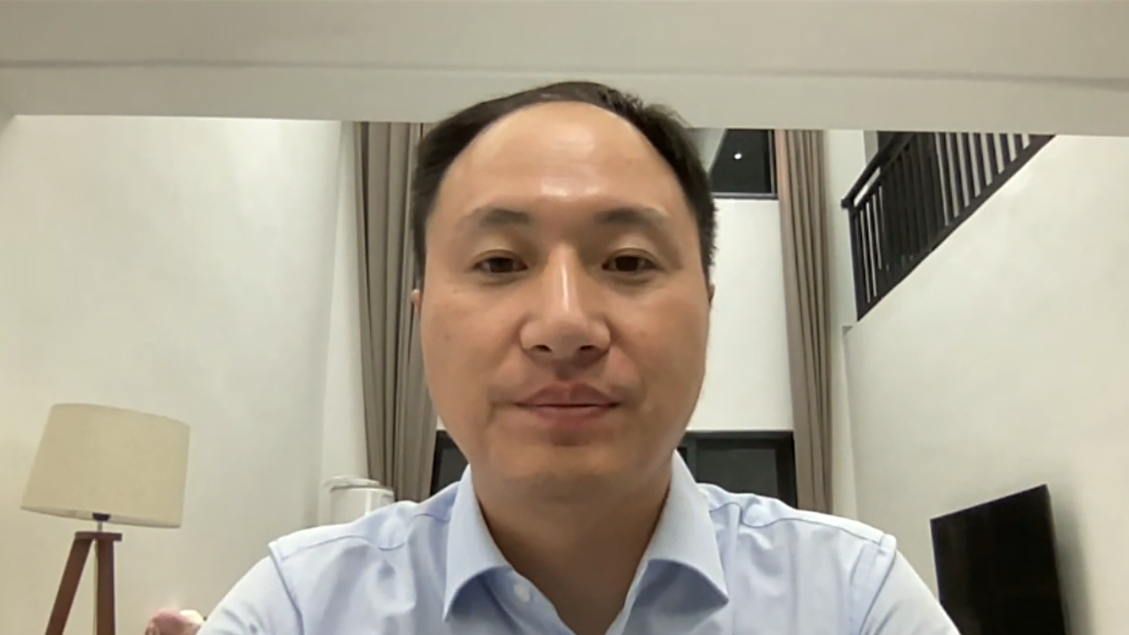 screenshot from a session of Roundtables with HE Jiankui in the frame