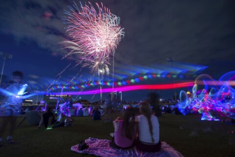 Fireworks light up the skies across the US as Americans endure searing heat to celebrate July Fourth