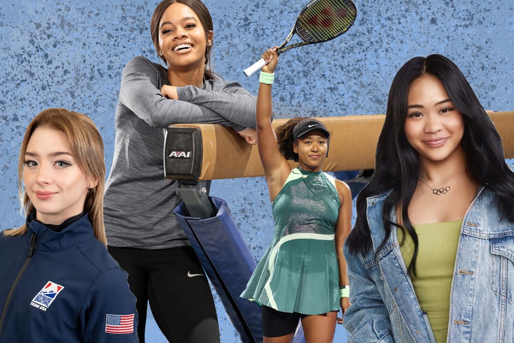 Amber Glenn, Gabby Douglas, Naomi Osaka and Suni Lee