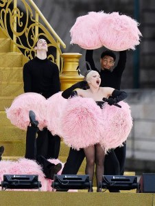 Lady Gaga rehearsing for the opening ceremony of the Paris 2024 Olympic Games