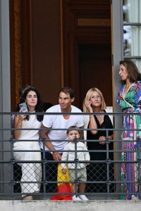 Spain's tennis player Rafael Nadal, Ana Maria Parera, Maria Francisca Perello