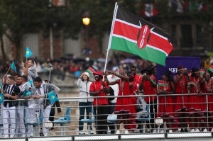 Trizah Atuka and Ferdinand Omanyala, Flagbearers of Team Kenya