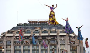 Performers perform during the opening ceremony of the Olympic Games Paris 2024