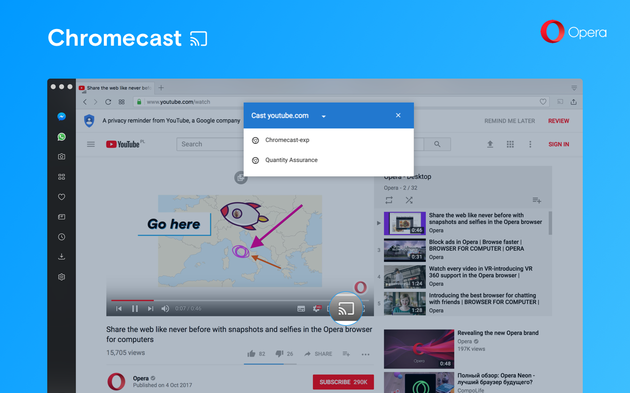 Opera Stable 50 Chromecast