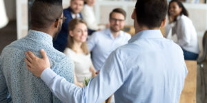 New employee being introduced to colleagues on his first working day at the company.