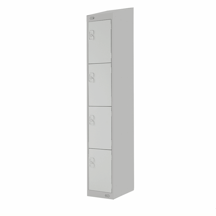 Link Metal Locker - Sloping Top 4 Door - 180/195cm Tall - Colour & Lock Options