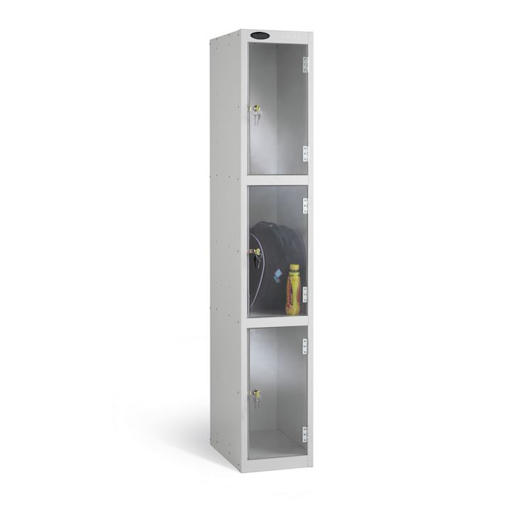 Probe Full Clear Vision Metal Locker - 3 Door 178cm Tall