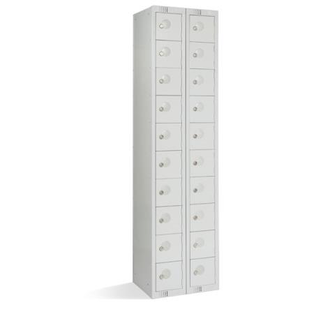 Elite Personal Effects Metal Locker 20 Door - 2w x 10h -180x45x38cm - Keylocks Or Hasp