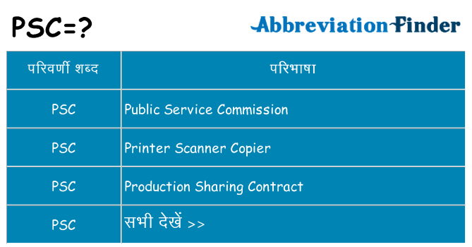 psc का क्या अर्थ है