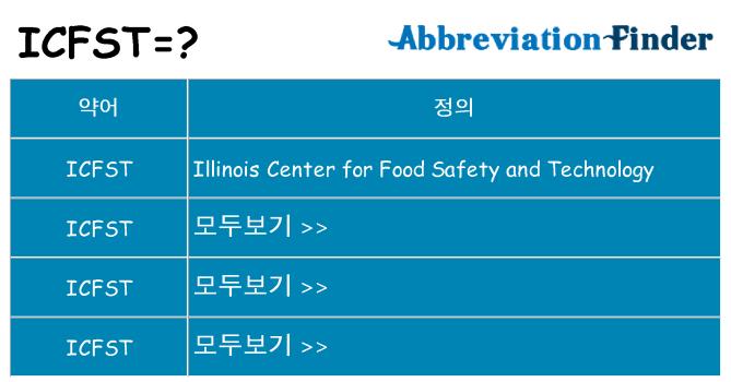 icfst 대 한 무엇을 서가