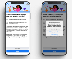 Facebook began testing a new in-app screen Monday that will appear before the opt-in prompt required in iOS 14 apps by Apple’s upcoming AppTrackingTransparency policy.