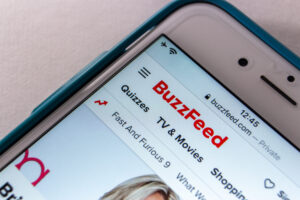 BuzzFeed homepage screenshot on mobile phone