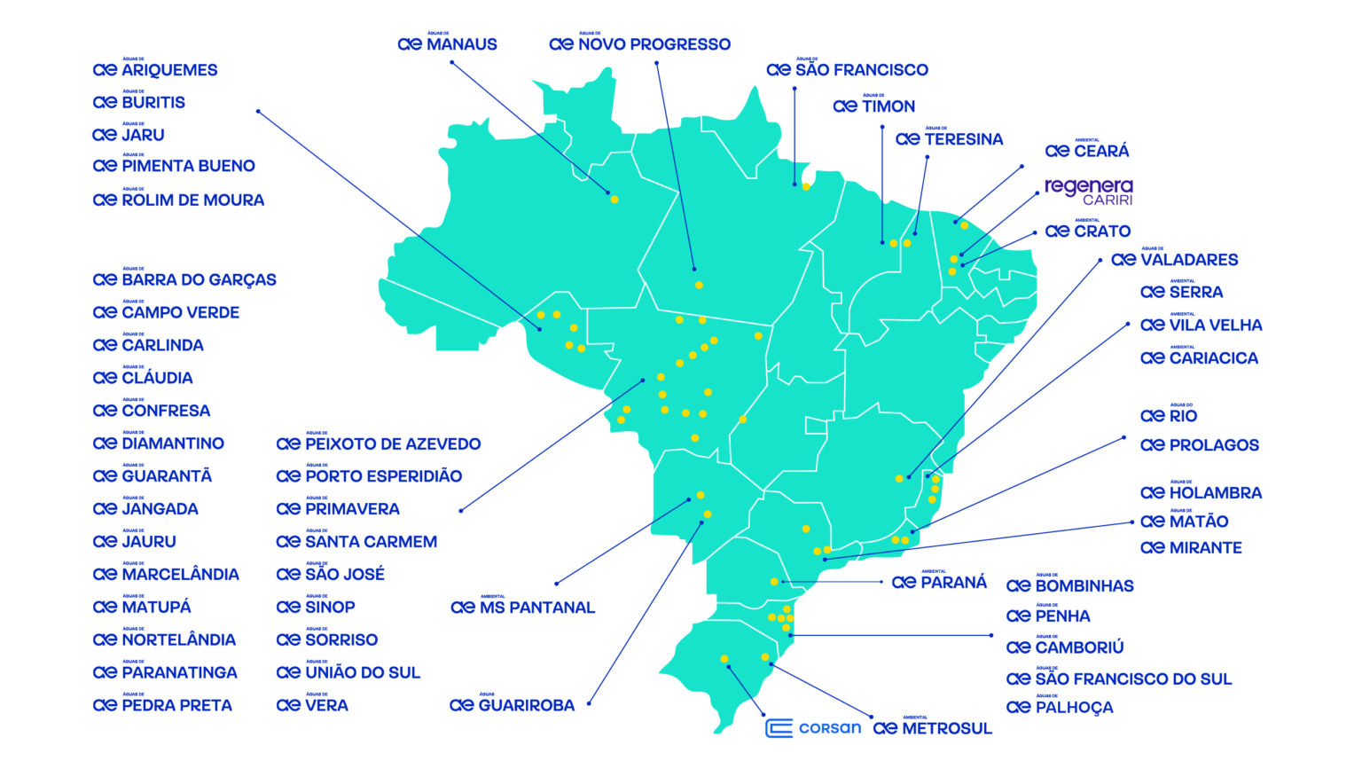 Imagem do Mapa de Atuação da Aegea