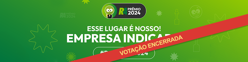 Banner da votação com a faixa escrito "votação encerrada"