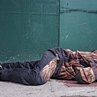 Man sleeps on Garment District sidewalk