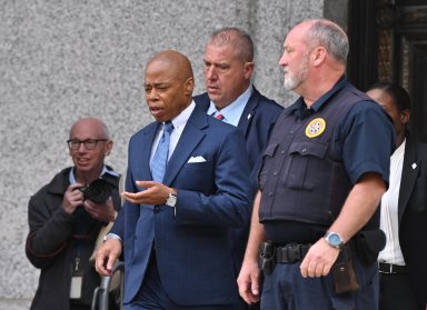 Mayor Adams leaving courthouse after indictment hearing