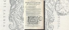 First published in 1487, the Malleus Maleficarum — or Hammer of Witches book title page.