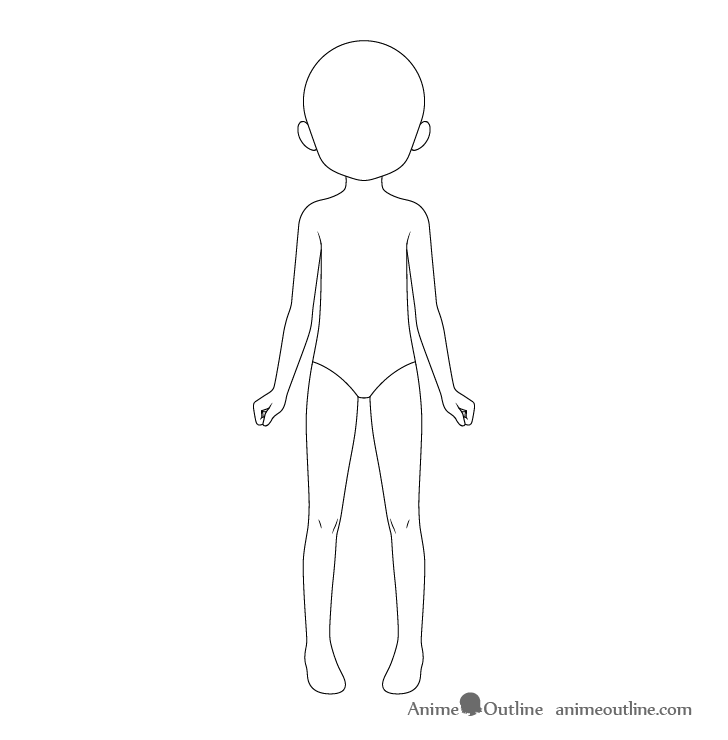 Anime little girl body details drawing