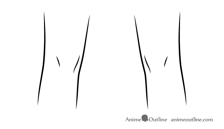 Anime little girl knees drawing