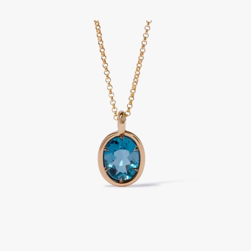 Blue Topaz Drop Necklace 