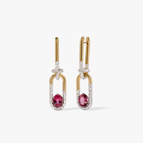 Knuckle Dust Tourmaline & Diamond Earrings