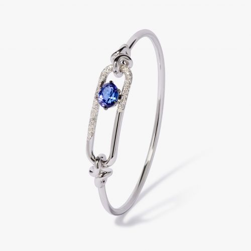 Knuckle Dust Tanzanite & Diamond Bangle