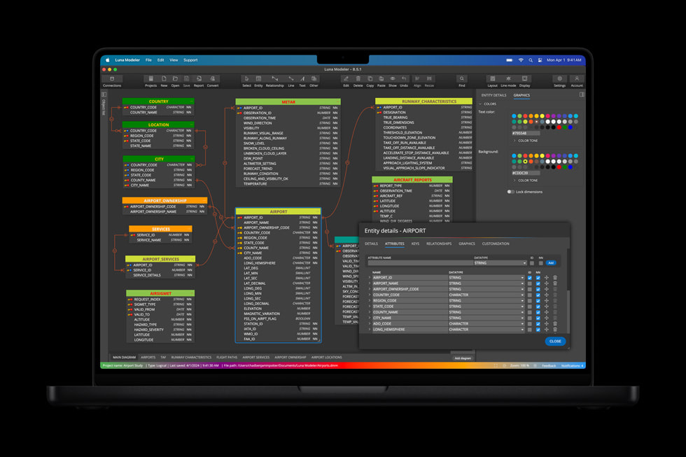 A user works in Luna Modeler on the new MacBook Pro.