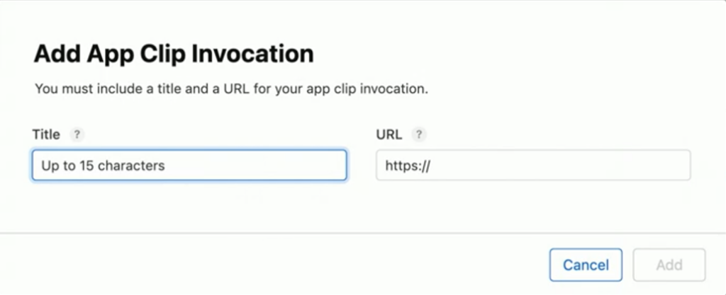 Add App Clip invocation