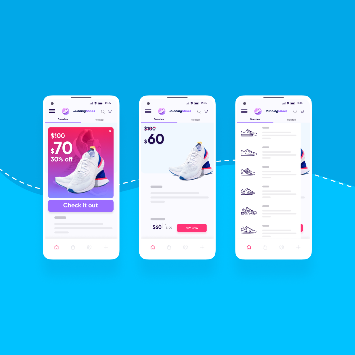 Mobile app UX - square featured