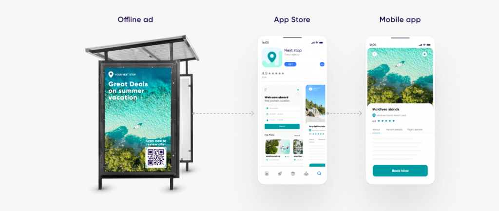 QR-to-app: Offline ad to mobile app