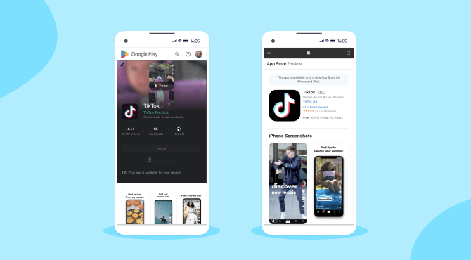 App store screenshot tiktok comparison