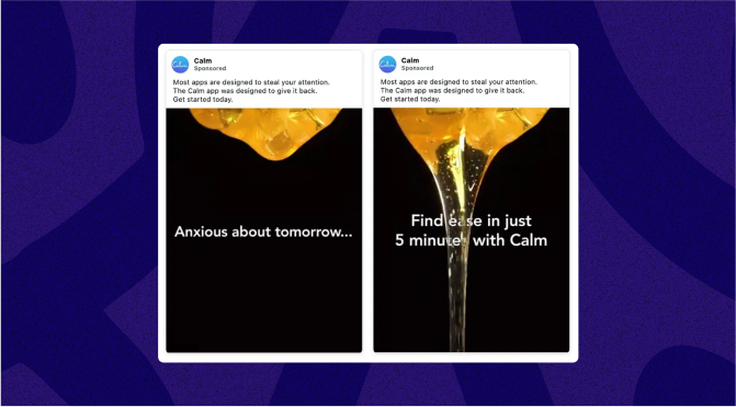 Ad creatives - calm app example