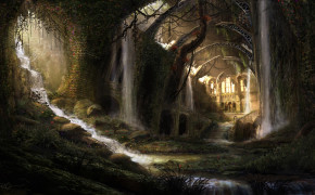 Cavern Landscape Background Wallpaper