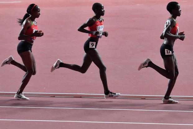 FILE – Hellen Obiri, Rosemary Monica Wanjiru and Agnes Jebet...