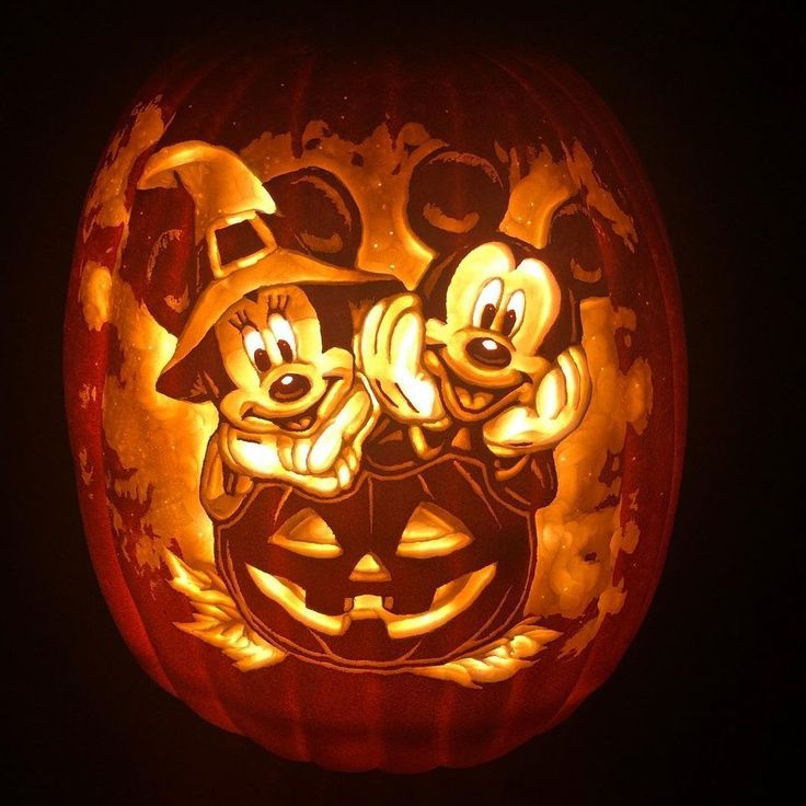 Mickey & Minnie Mouse Halloween Pumpkin