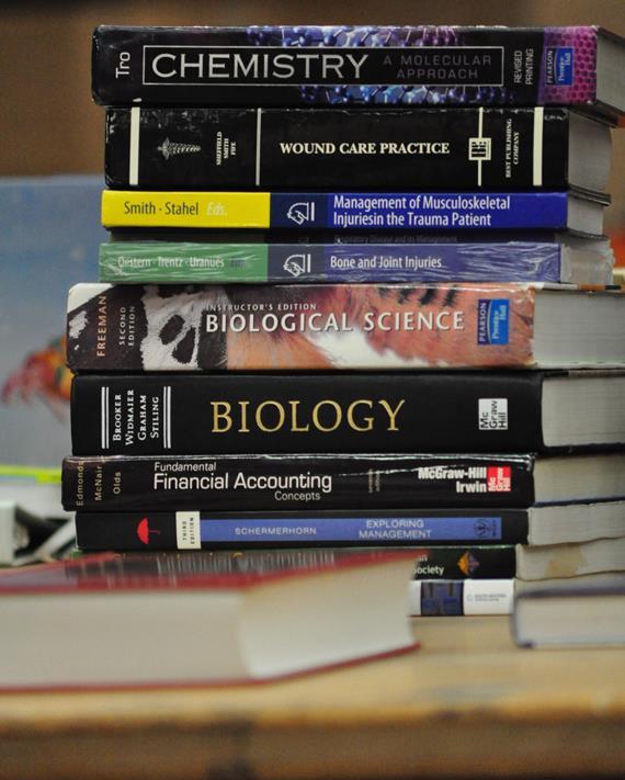 Donated textbooks await shipment at the BFA Atlanta warehouse