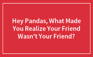 Hey Pandas, What Made You Realize Your Friend Wasn't Your Friend? (Closed)