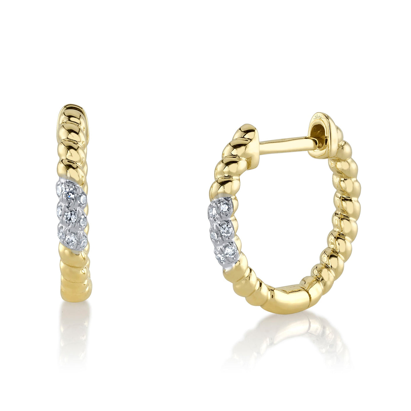 0.04CT DIAMOND HUGGIE EARRING