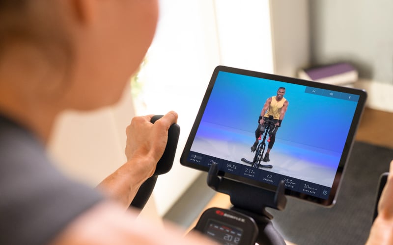 Trainer-led workout on screen