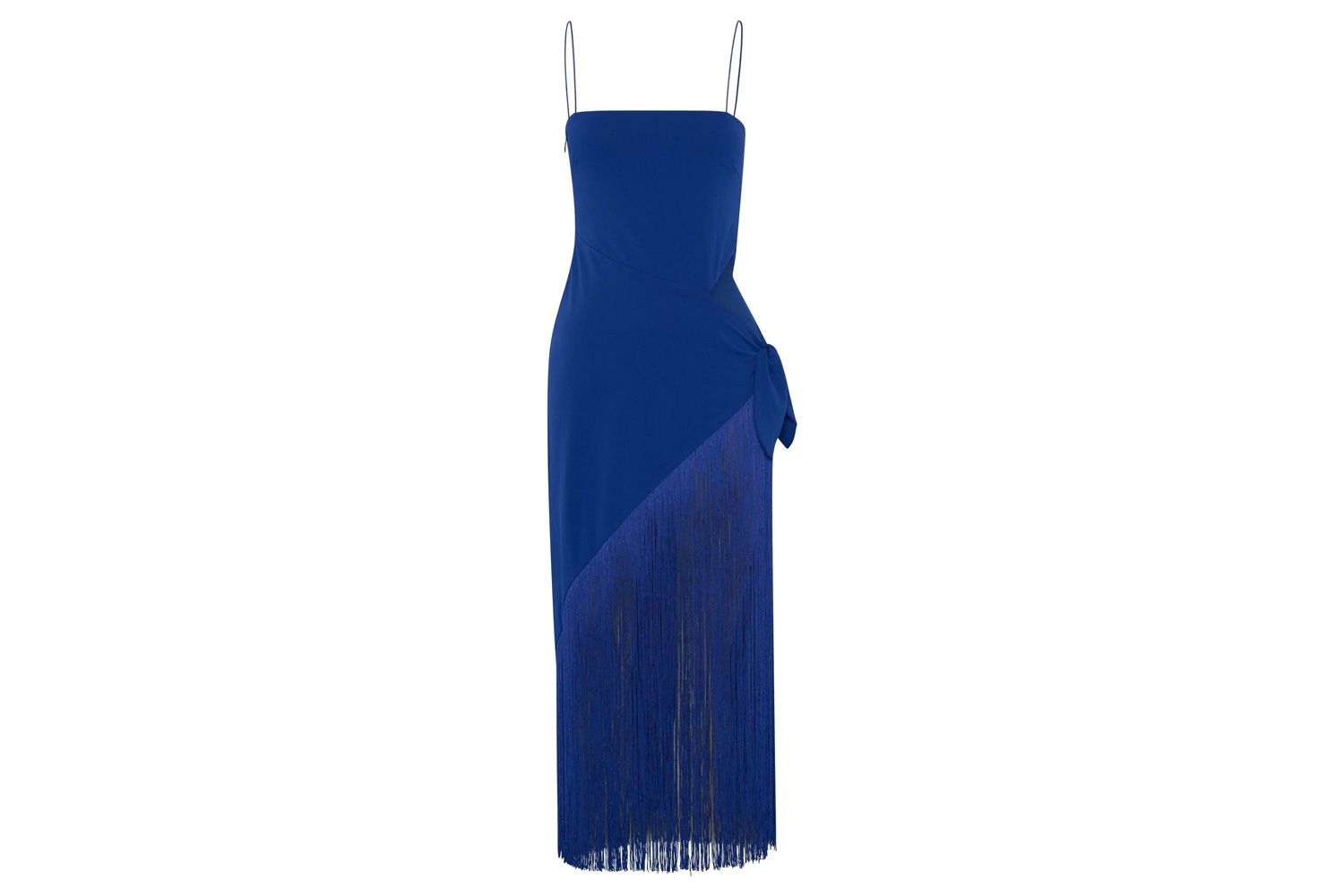 Meshki Yasmin Wrap-Over Midi Dress With Fringing