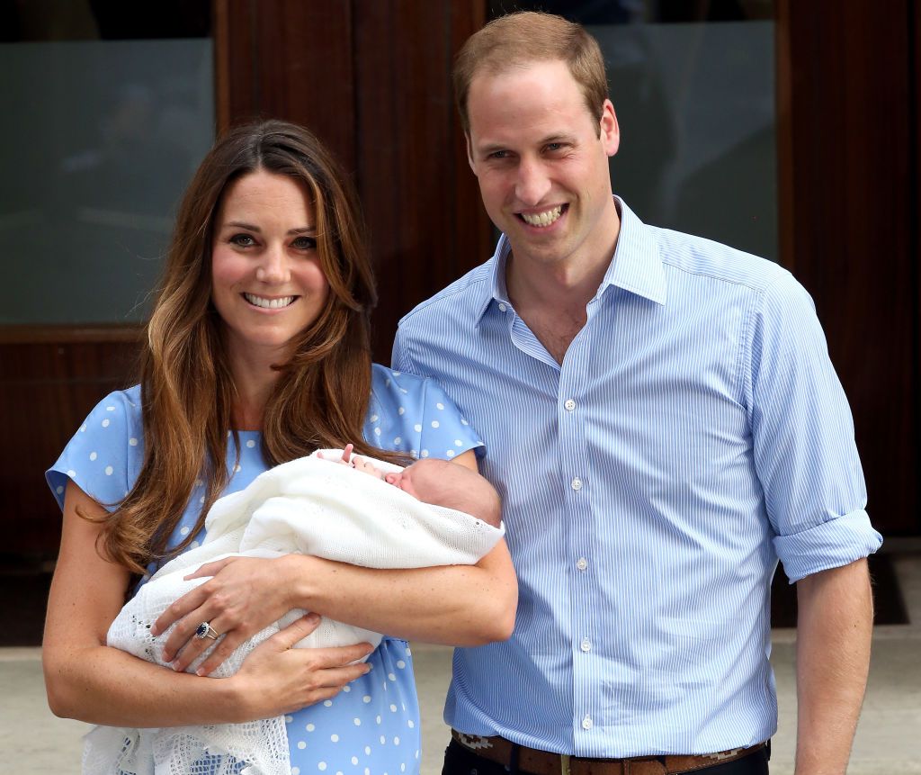 kate middleton and prince william with baby