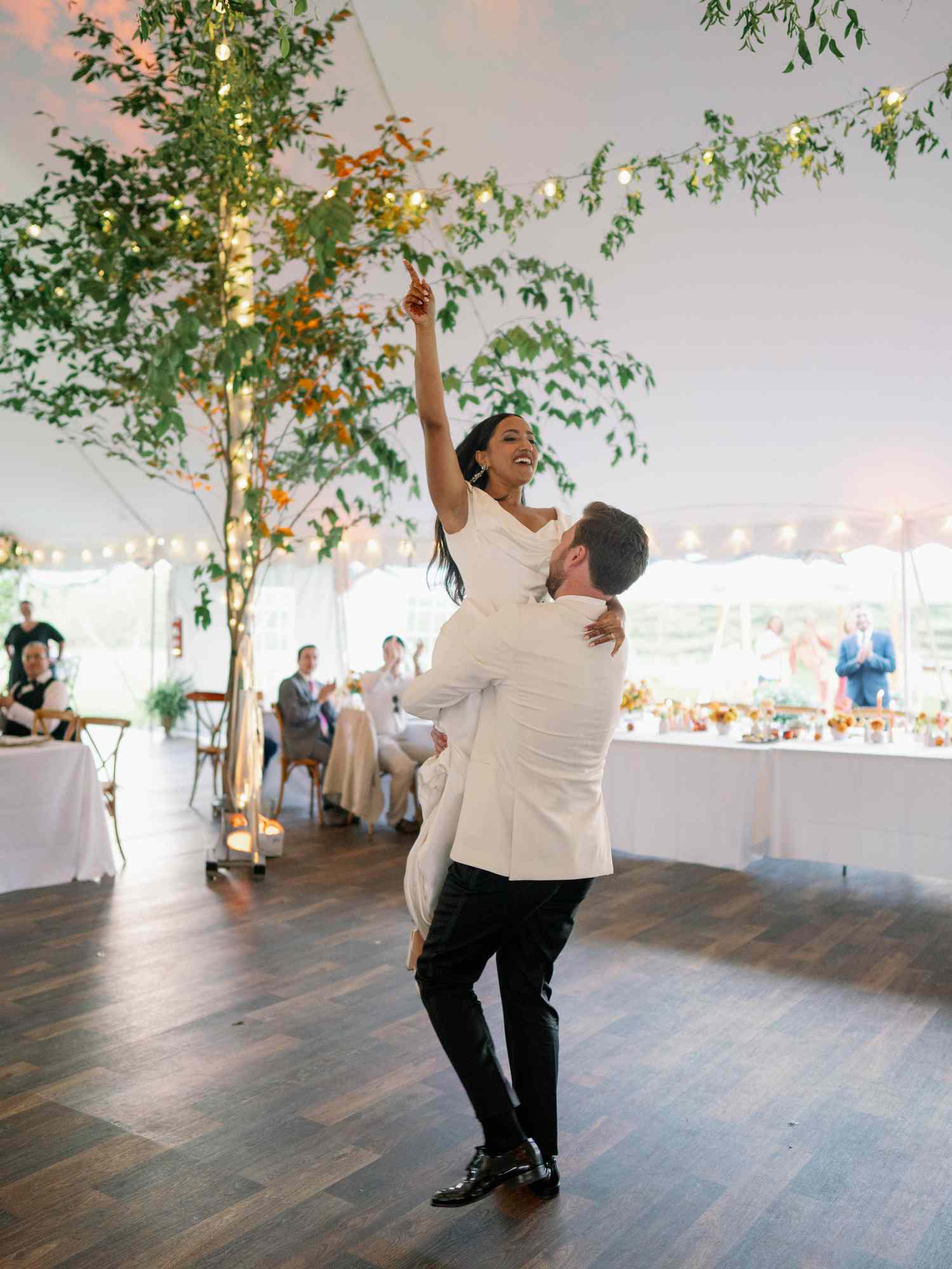 Wedding Couple Dancing at Reception 