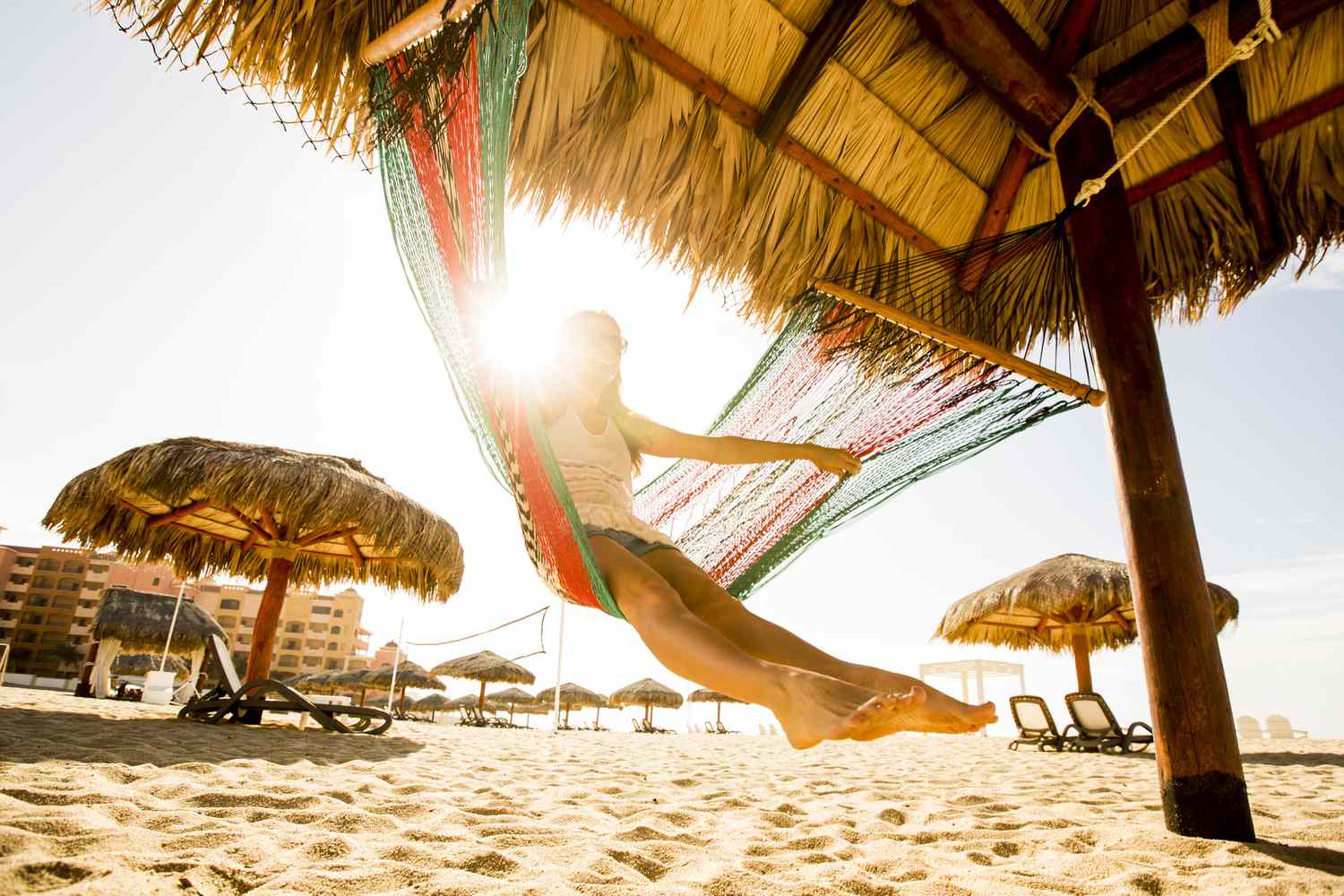 Swinging in a hammock