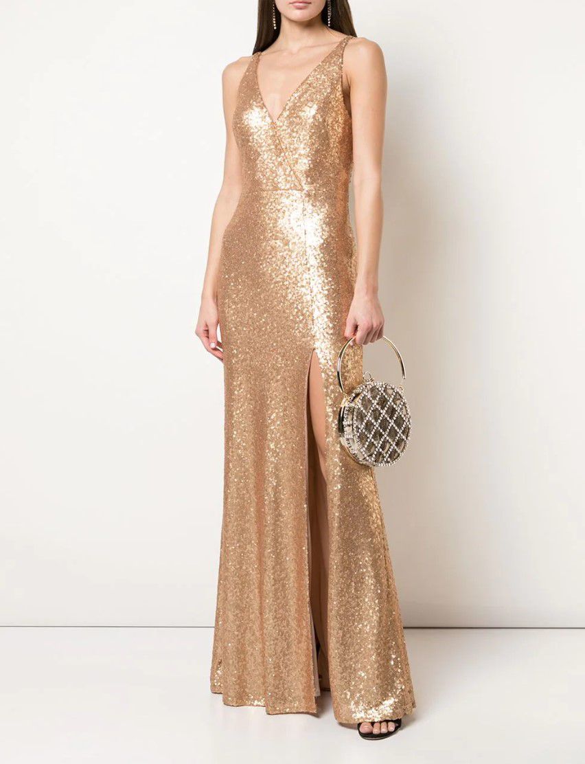 Marchesa Notte Sequined V-Neck Bridesmaid Dress