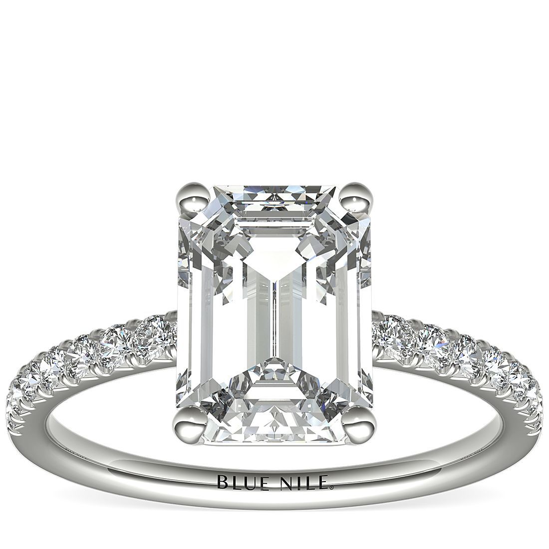 French PavÃ© Diamond Engagement Ring